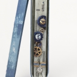 Πασχαλινή Λαμπάδα Πλακέ με Γρανάζια Λευκή (25077W)