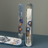 Πασχαλινή Λαμπάδα Πλακέ με Γρανάζια Μπλε (25077B)