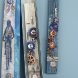 Πασχαλινή Λαμπάδα Πλακέ με Γρανάζια Μπλε (25077B)