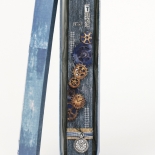 Πασχαλινή Λαμπάδα Πλακέ με Γρανάζια Μπλε (25077B)