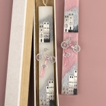 Πασχαλινή Λαμπάδα Πλακέ με Καρφίτσα Ποδήλατο Λευκή (26100W)