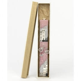 Πασχαλινή Λαμπάδα Πλακέ με Καρφίτσα Ποδήλατο Ροζ (26100P)