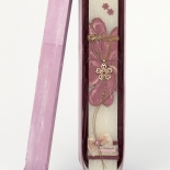 Πασχαλινή Λαμπάδα Ζωγραφισμένη με Κρεμαστό Λουλούδι Λευκή (26101W)