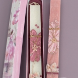 Πασχαλινή Λαμπάδα Ζωγραφισμένη με Κρεμαστό Λουλούδι Ροζ (26101P)