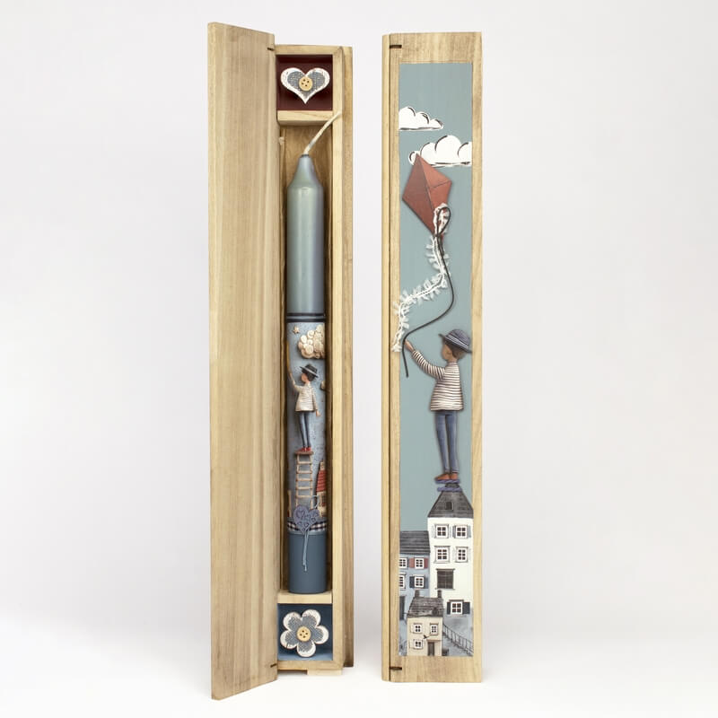 Πασχαλινή Λαμπάδα σε Ξύλινη Κασετίνα για Αγόρι Μπλε (26142B)Πασχαλινή Λαμπάδα σε Ξύλινη Κασετίνα για Αγόρι Μπλε (26142B)