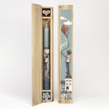 Πασχαλινή Λαμπάδα σε Ξύλινη Κασετίνα για Αγόρι Μπλε (26142B)