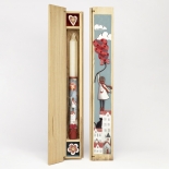 Πασχαλινή Λαμπάδα σε Ξύλινη Κασετίνα για Κορίτσι Λευκή (26143W)