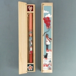 Πασχαλινή Λαμπάδα σε Ξύλινη Κασετίνα για Κορίτσι Σομόν (26143S)