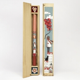 Πασχαλινή Λαμπάδα σε Ξύλινη Κασετίνα για Κορίτσι Σομόν (26143S)Πασχαλινή Λαμπάδα σε Ξύλινη Κασετίνα για Κορίτσι Σομόν (26143S)