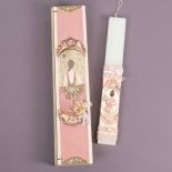 Πασχαλινή Λαμπάδα σε Ξύλινη Κασετίνα Κορνίζα με Κοπέλα (26150)