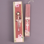 Πασχαλινή Λαμπάδα σε Ξύλινη Κασετίνα Κορίτσι σε Κούνια (26153)