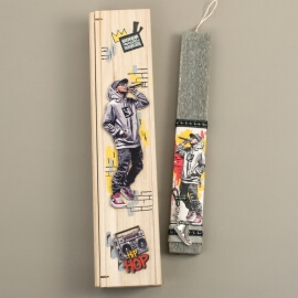 Πασχαλινή Λαμπάδα σε Ξύλινη Κασετίνα Ράπερ (26156)