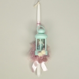 Πασχαλινή Λαμπάδα Πριγκίπισσα σε Φαναράκι με Φως Βεραμάν (26161V)