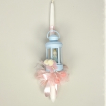 Πασχαλινή Λαμπάδα Πριγκίπισσα σε Φαναράκι με Φως Γαλάζια (26161B)