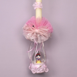 Πασχαλινή Λαμπάδα Χιονάτη σε Άμαξα με Φως (26162S)