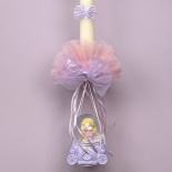 Πασχαλινή Λαμπάδα Ραπουνζέλ σε Άμαξα με Φως (26162R)