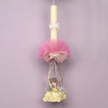 Πασχαλινή Λαμπάδα Πεντάμορφη Μπελ σε Άμαξα με Φως (26162B)