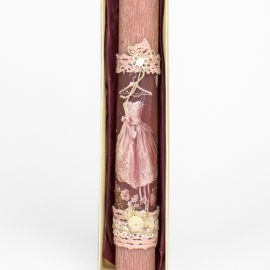 Πασχαλινή Λαμπάδα με Φόρεμα Σομόν (26064S)