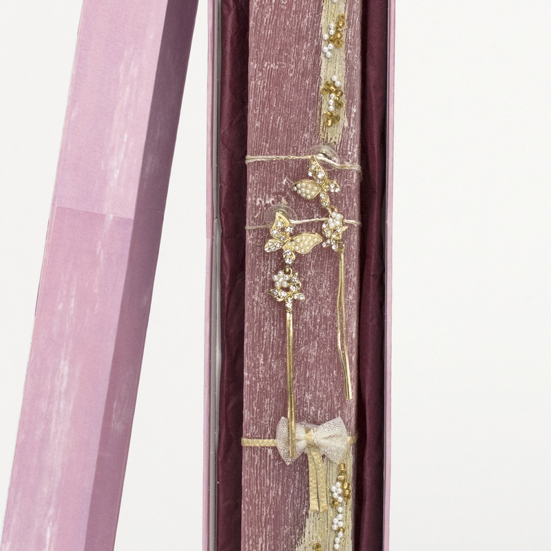 Πασχαλινή Λαμπάδα Πλακέ με Σκουλαρίκια Πεταλούδες Λιλά (25105L)Πασχαλινή Λαμπάδα Πλακέ με Σκουλαρίκια Πεταλούδες Λιλά (25105L)