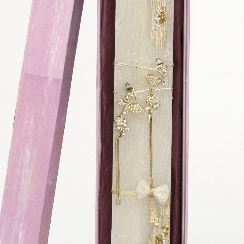 Πασχαλινή Λαμπάδα Πλακέ με Σκουλαρίκια Πεταλούδες Λευκή (25105W)Πασχαλινή Λαμπάδα Πλακέ με Σκουλαρίκια Πεταλούδες Λευκή (25105W)