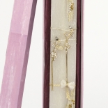 Πασχαλινή Λαμπάδα Πλακέ με Σκουλαρίκια Πεταλούδες Λευκή (25105W)