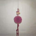 Χειροποίητη Πασχαλινή Λαμπάδα Μπαλαρίνα με Πον Πον & Κορδέλες Μπορντώ (0391B)