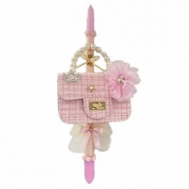 Χειροποίητη Πασχαλινή Λαμπάδα με Τσαντάκι τύπου Chanel ροζ (26.89)