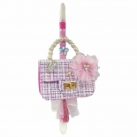 Χειροποίητη Πασχαλινή Λαμπάδα με Τσαντάκι τύπου Chanel λιλά (26.90)