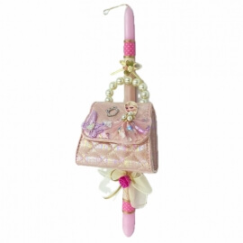 Χειροποίητη Πασχαλινή Λαμπάδα με Τσαντάκι Paris λευκό (26.91)Χειροποίητη Πασχαλινή Λαμπάδα με Τσαντάκι Paris λευκό (26.91)