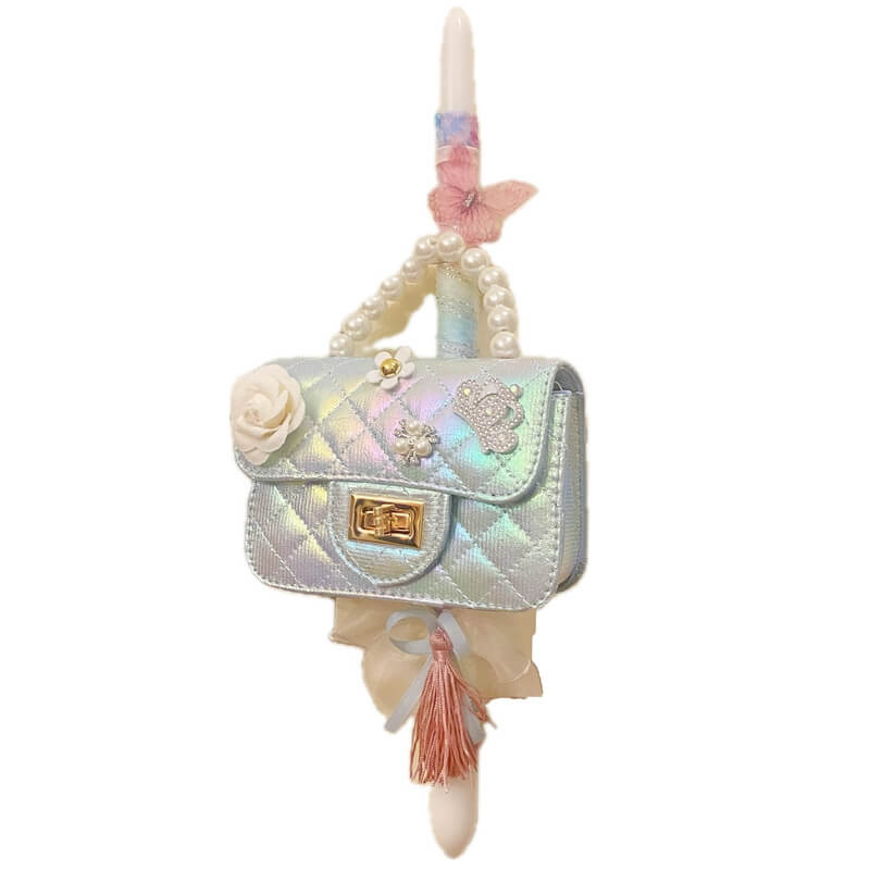 Χειροποίητη Πασχαλινή Λαμπάδα με Τσαντάκι τύπου Chanel μεταλιζέ (26.99)Χειροποίητη Πασχαλινή Λαμπάδα με Τσαντάκι τύπου Chanel μεταλιζέ (26.99)