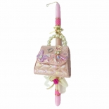 Χειροποίητη Πασχαλινή Λαμπάδα με Τσαντάκι Frozen Elsa ροζ (26.96)