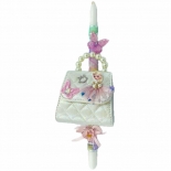 Χειροποίητη Πασχαλινή Λαμπάδα με Τσαντάκι Frozen Elsa λευκό (26.98)