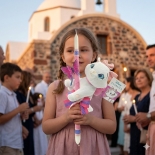 Χειροποίητη Πασχαλινή Λαμπάδα Μαρί Αριστόγατες 20εκ (25.38)