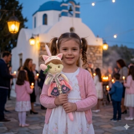 Χειροποίητη Πασχαλινή Λαμπάδα Πάνινη Κούκλα Abby (26.19)Χειροποίητη Πασχαλινή Λαμπάδα Πάνινη Κούκλα Abby (26.19)