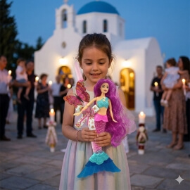 Χειροποίητη Πασχαλινή Λαμπάδα Κούκλα - Γοργόνα (26.22)Χειροποίητη Πασχαλινή Λαμπάδα Κούκλα - Γοργόνα (26.22)