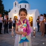 Χειροποίητη Πασχαλινή Λαμπάδα Κούκλα - Γοργόνα (26.22)