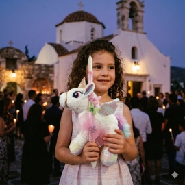 Χειροποίητη Πασχαλινή Λαμπάδα Μονόκερος Λούτρινος (26.27)Χειροποίητη Πασχαλινή Λαμπάδα Μονόκερος Λούτρινος (26.27)