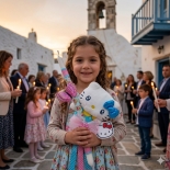 Χειροποίητη Πασχαλινή Λαμπάδα Hello Kitty Τιρκουάζ 16εκ (26.31)