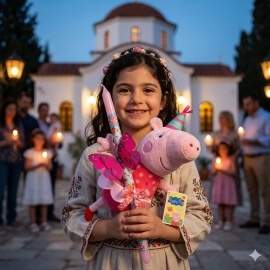 Χειροποίητη Πασχαλινή Λαμπάδα Πέππα - Peppa Pig Party 31εκ (26.34)