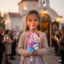 Χειροποίητη Πασχαλινή Λαμπάδα Πέππα - Peppa Pig Friend 20εκ (26.42)Χειροποίητη Πασχαλινή Λαμπάδα Πέππα - Peppa Pig Friend 20εκ (26.42)