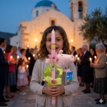 Χειροποίητη Πασχαλινή Λαμπάδα Πέππα - Peppa Λαχανί 20εκ (26.43)