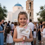 Χειροποίητη Πασχαλινή Λαμπάδα με Τσαντάκι Paris λευκό (26.91)