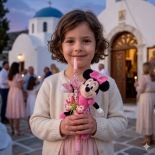 Χειροποίητη Πασχαλινή Λαμπάδα Μίνι Μάους (Minnie Mouse) Ροζ 30εκ (26.29)