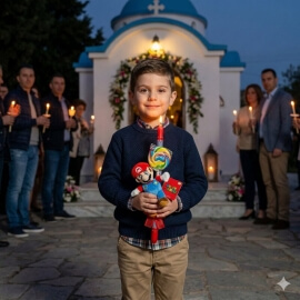 Χειροποίητη Πασχαλινή Λαμπάδα Super Mario (Σούπερ Μάριο) 20εκ (26.35)Χειροποίητη Πασχαλινή Λαμπάδα Super Mario (Σούπερ Μάριο) 20εκ (26.35)