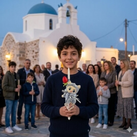 Χειροποίητη Πασχαλινή Λαμπάδα τύπου Λαμπούμπου 18cm - Onikuma Γκρι (26.64)Χειροποίητη Πασχαλινή Λαμπάδα τύπου Λαμπούμπου 18cm - Onikuma Γκρι (26.64)