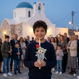 Χειροποίητη Πασχαλινή Λαμπάδα τύπου Λαμπούμπου 18cm - Onikuma Γκρι (26.64)