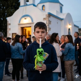 Χειροποίητη Πασχαλινή Λαμπάδα Minecraft Creeper 13εκ (26.83)Χειροποίητη Πασχαλινή Λαμπάδα Minecraft Creeper 13εκ (26.83)