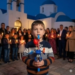 Χειροποίητη Πασχαλινή Λαμπάδα Transformer Μπλε (26.06)