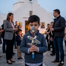 Χειροποίητη Πασχαλινή Λαμπάδα Αεροπλάνο Vintage Ασημί (26.12)