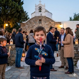 Χειροποίητη Πασχαλινή Λαμπάδα Αεροπλάνο Vintage Μπλε (26.14)